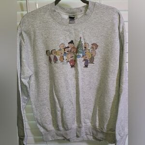 Gildan Gray Crewneck Sweater with Cartoon Graphic
